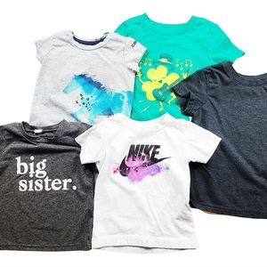 SET OF 5 GIRLS SHORT SLEEVED SHIRTS SIZE 2T